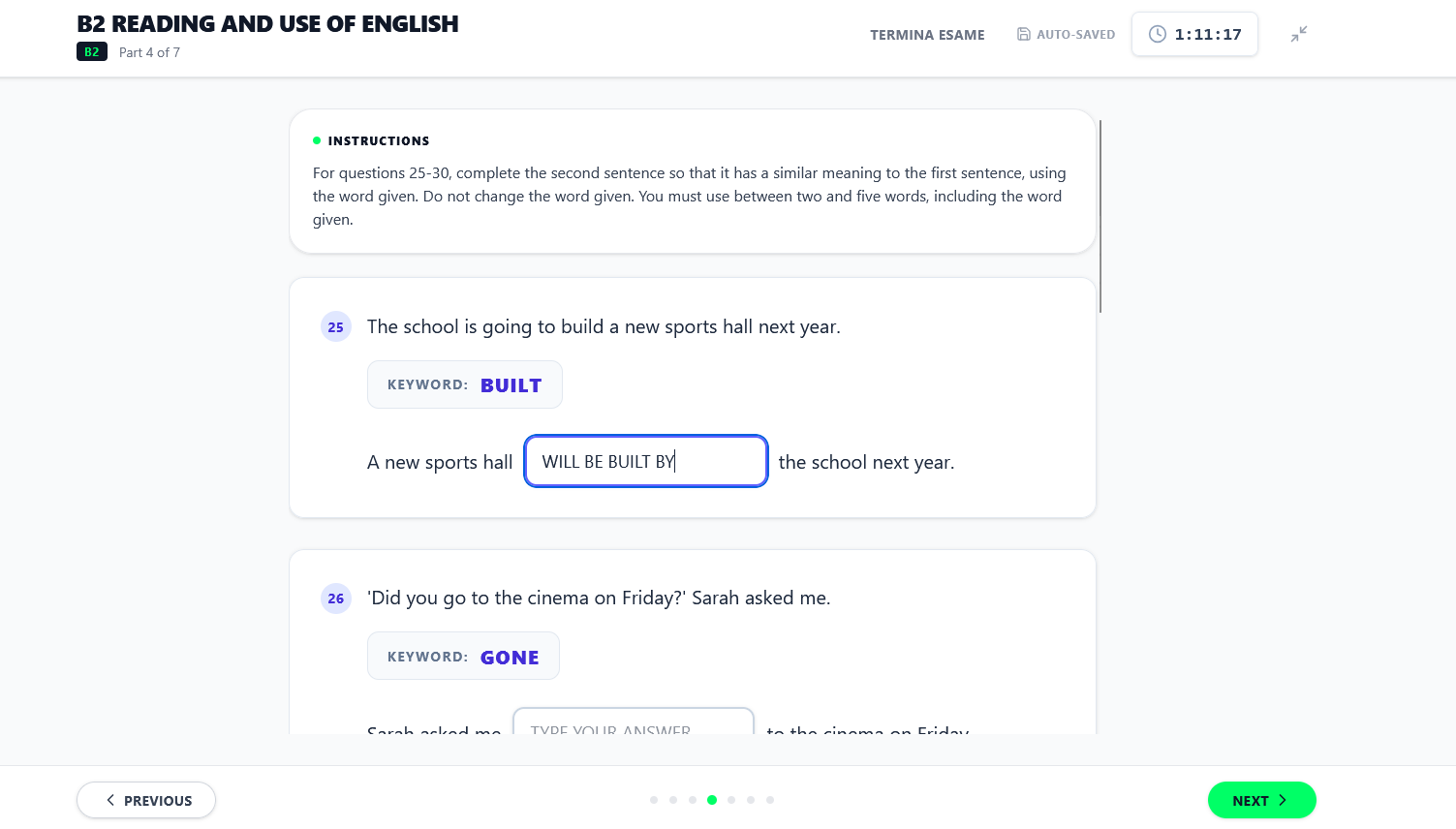 Reading & Use of English — Upslang Platform